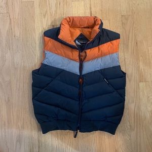 Member Only down vest in orange + blue L Mens